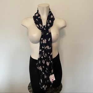 NWT Nadine west black floral scarf one size